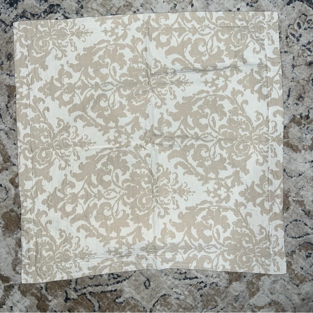 3 Pottery Barn Jacquard Medallion Cotton Linen Euro Sham in Neutral - Picture 8 of 16